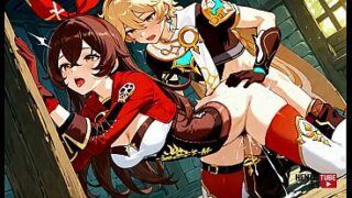 Genshin Impact Hentai – OC Amber x Aether Pic Collection – Asiatisk japansk manga anime tegnefilm spil porno video animation