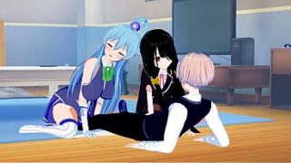 KonoSuba Aqua & Fubuki – Koikatsu Threesome 3D Anime Hentai